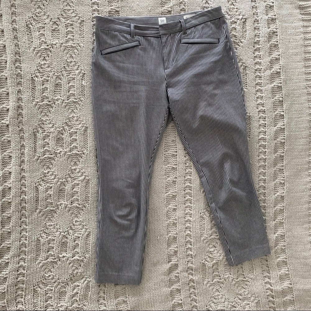 GAP Navy and White Pinstripe Cropped, Professional Trousers